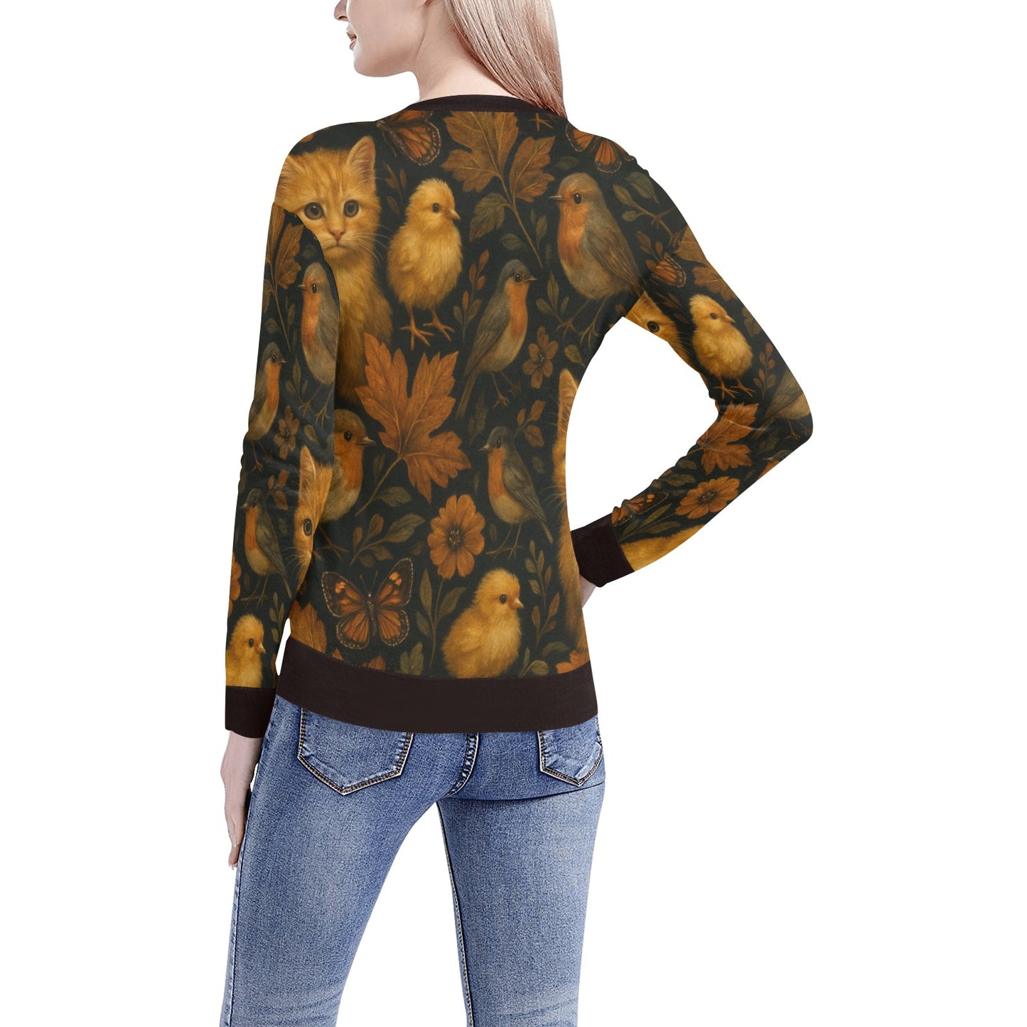 Women's All Over Print V-Neck Sweater(ModelH48)