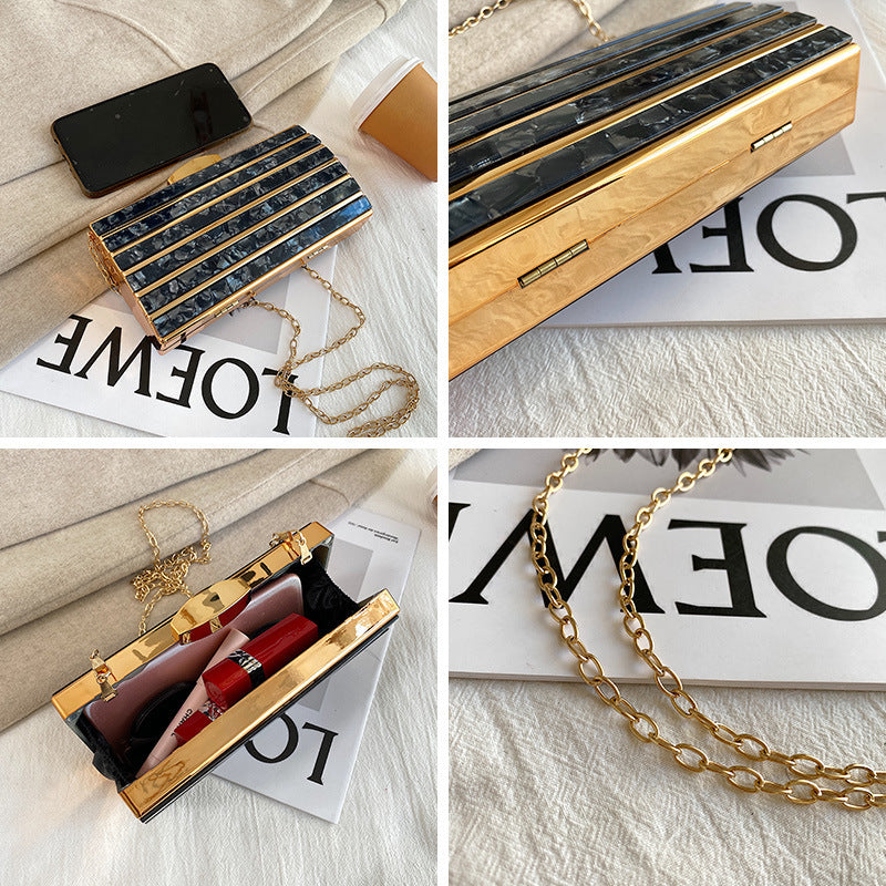 Borsa da sera in acrilico geometrica