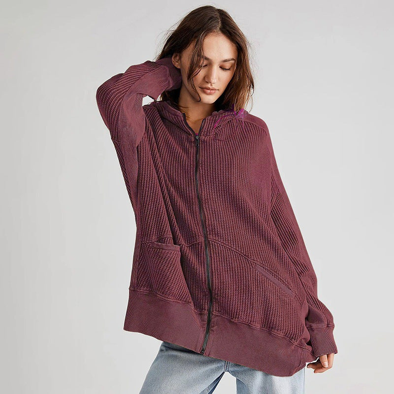 “Ease Line” – Felpa in Maglia Waffle Effetto Comfort