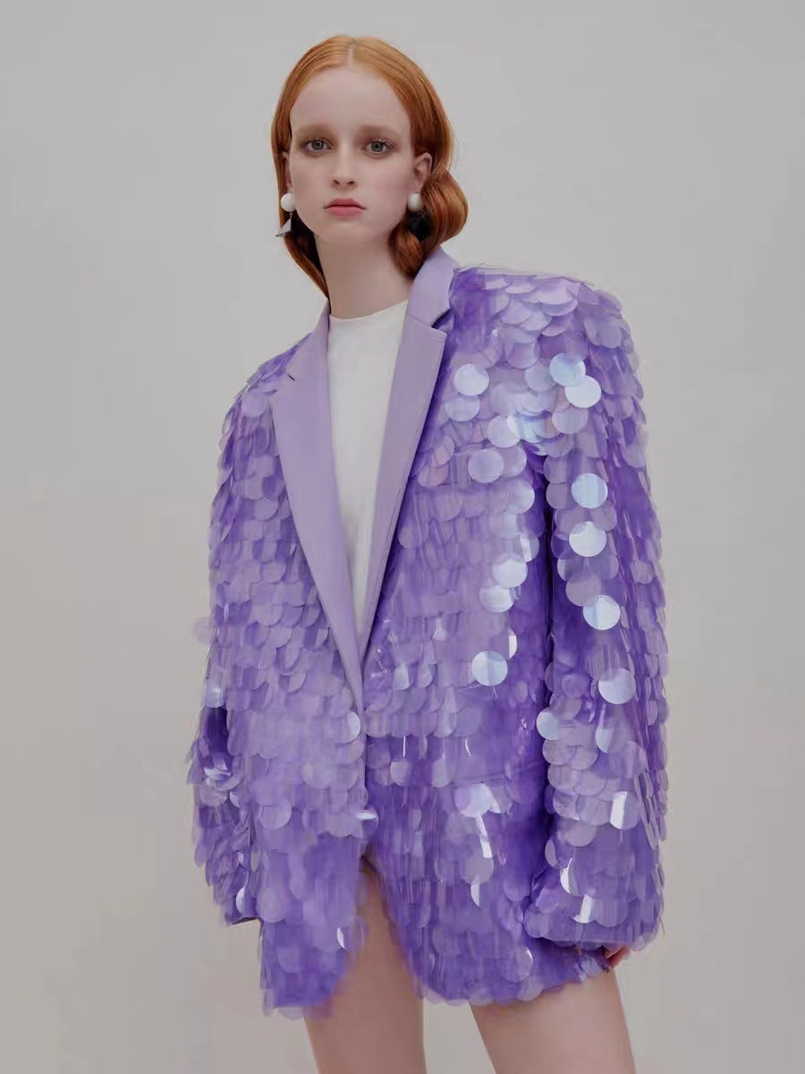 Giacca con paillettes larghe