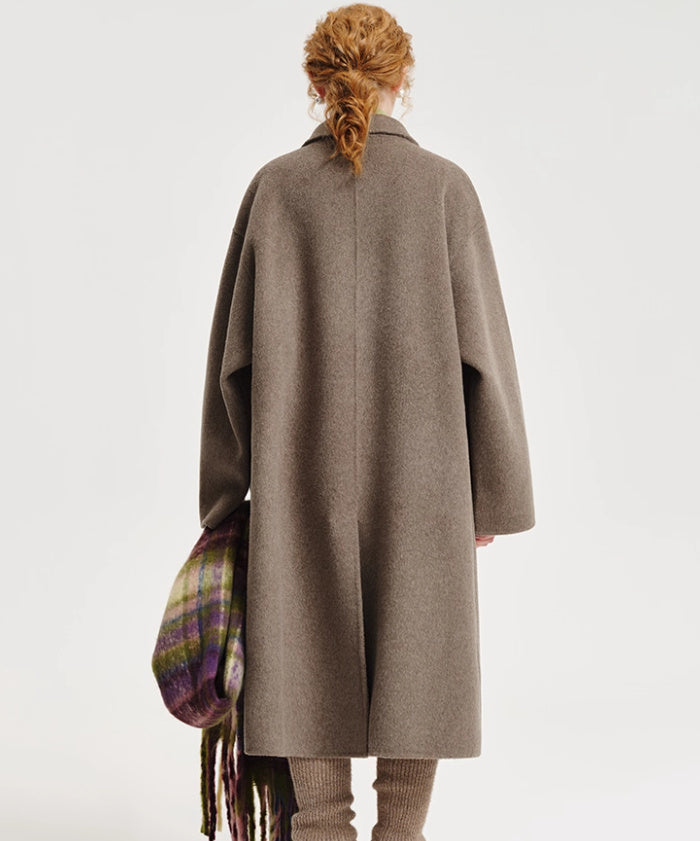 Cappotto con revers in cashmere double-face