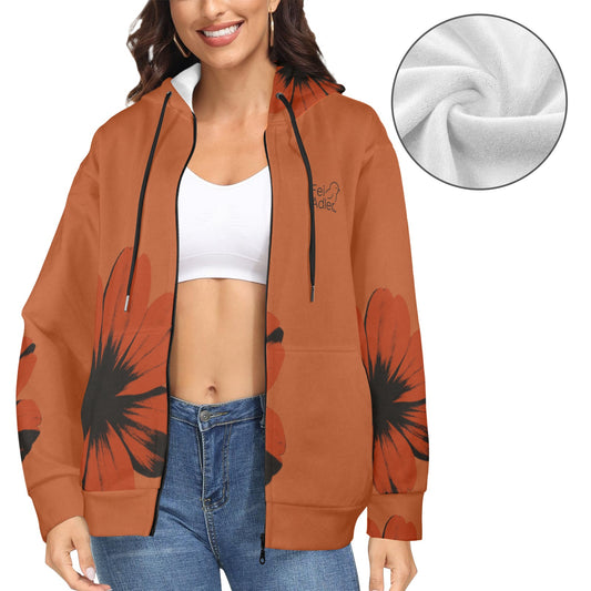 Women's Fleece Full-Zip Hoodie (Model H60)