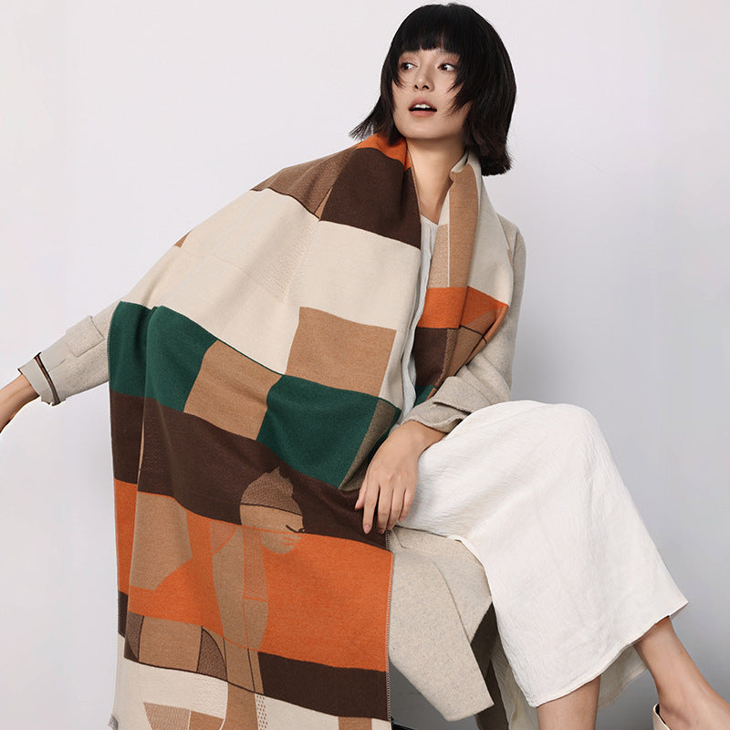 Scialle elegante in Nappa "Geometrie"