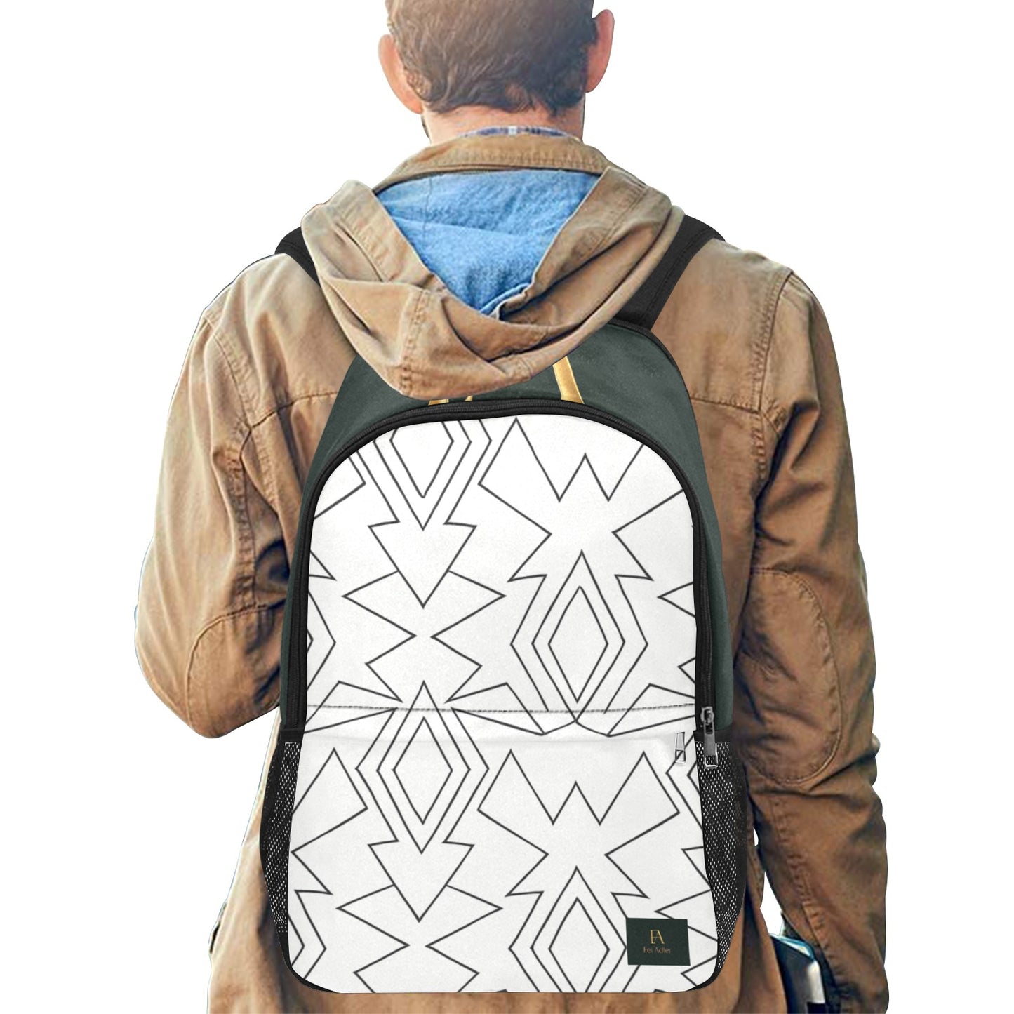 Unisex Casual Backpack with Side Mesh Pockets (Model 1659)