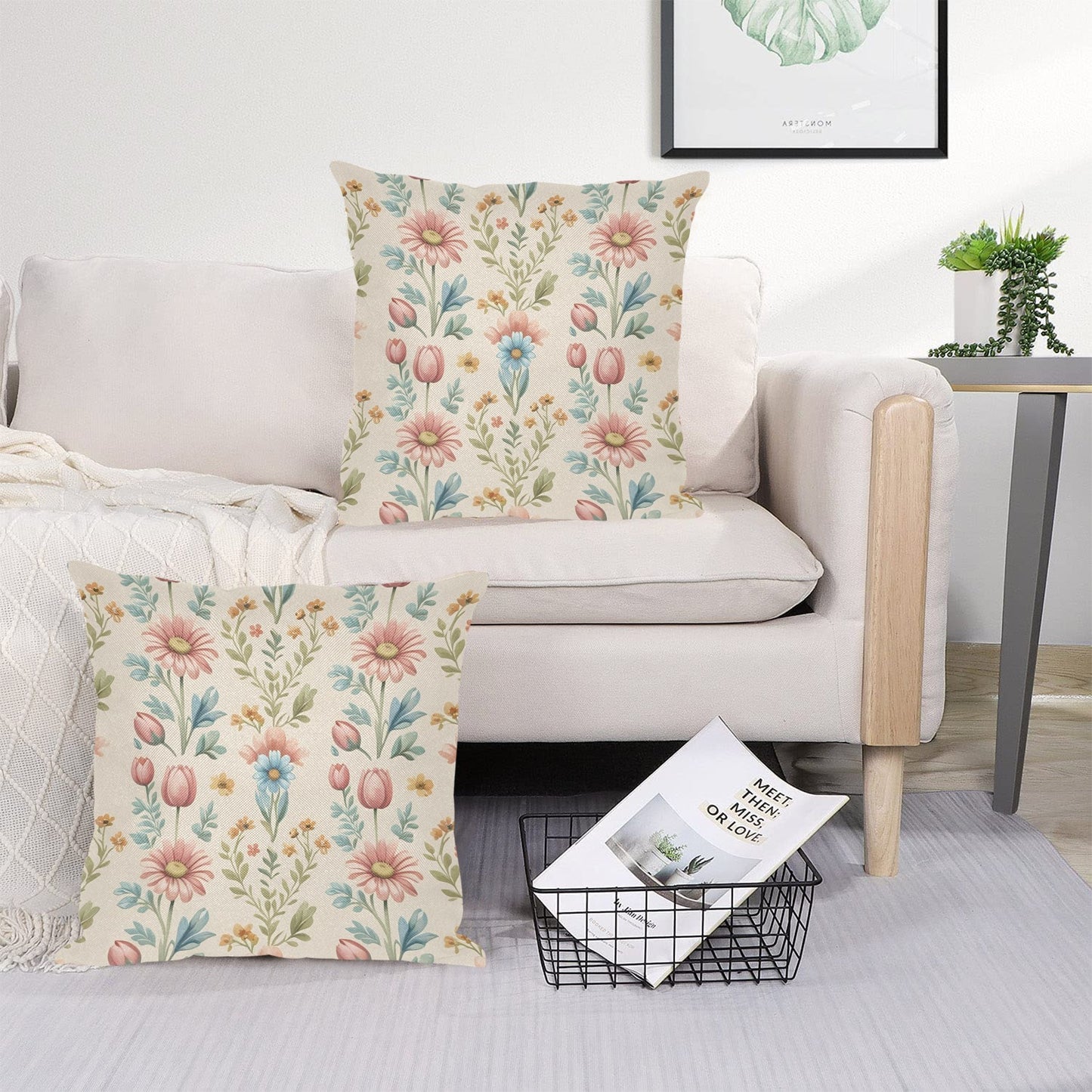 48 (4) Linen Zippered Pillowcase 18" x 18"(Two Sides & Pack of 2)