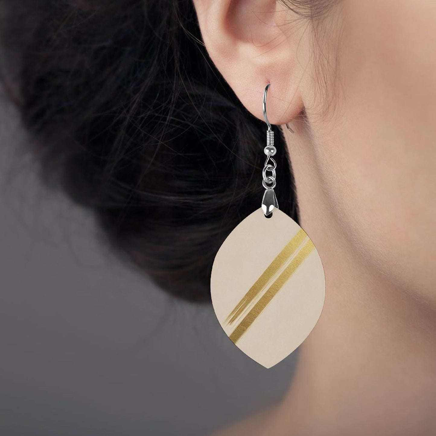 Design Wooden Earrings Pendant（Apricot Shape）