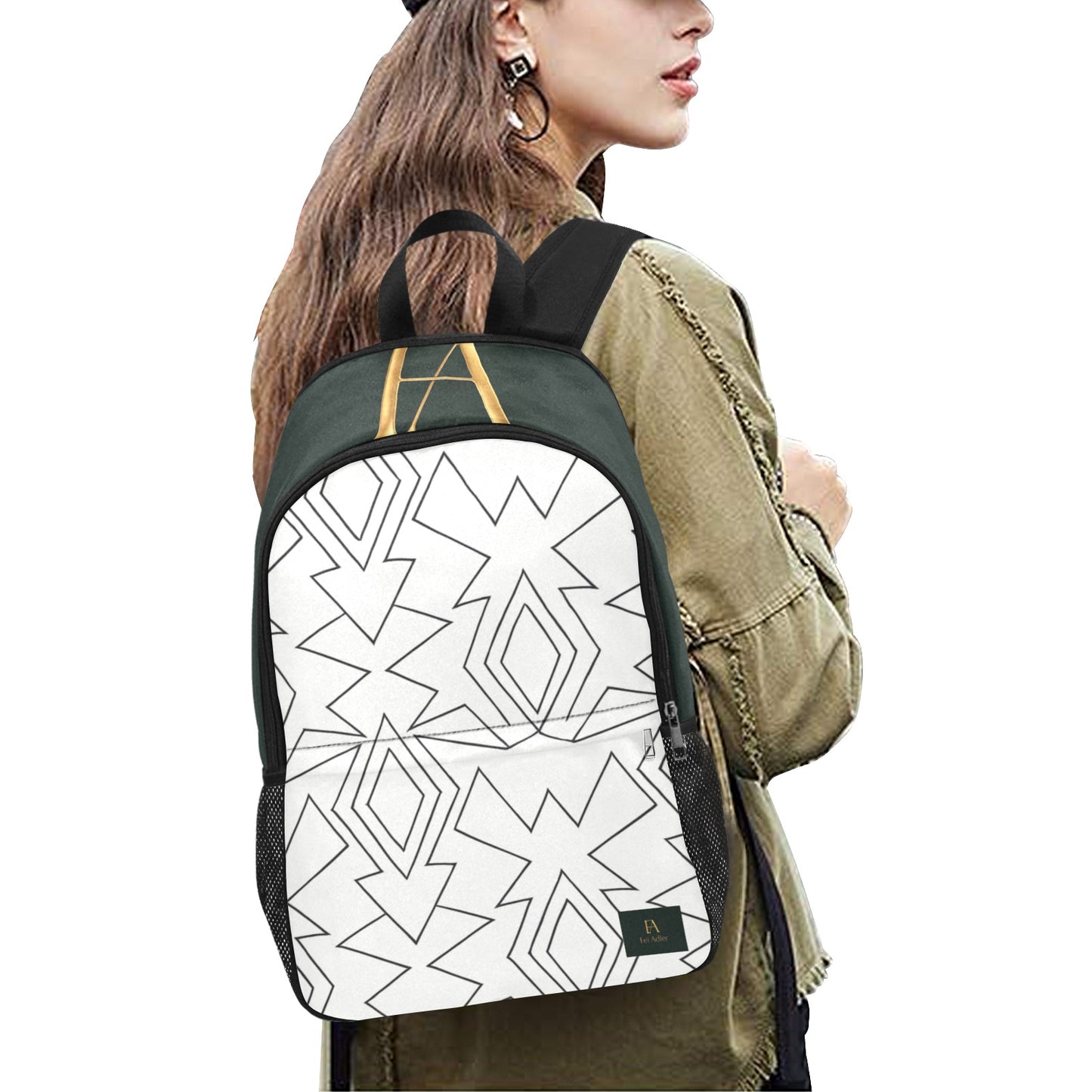 Unisex Casual Backpack with Side Mesh Pockets (Model 1659)