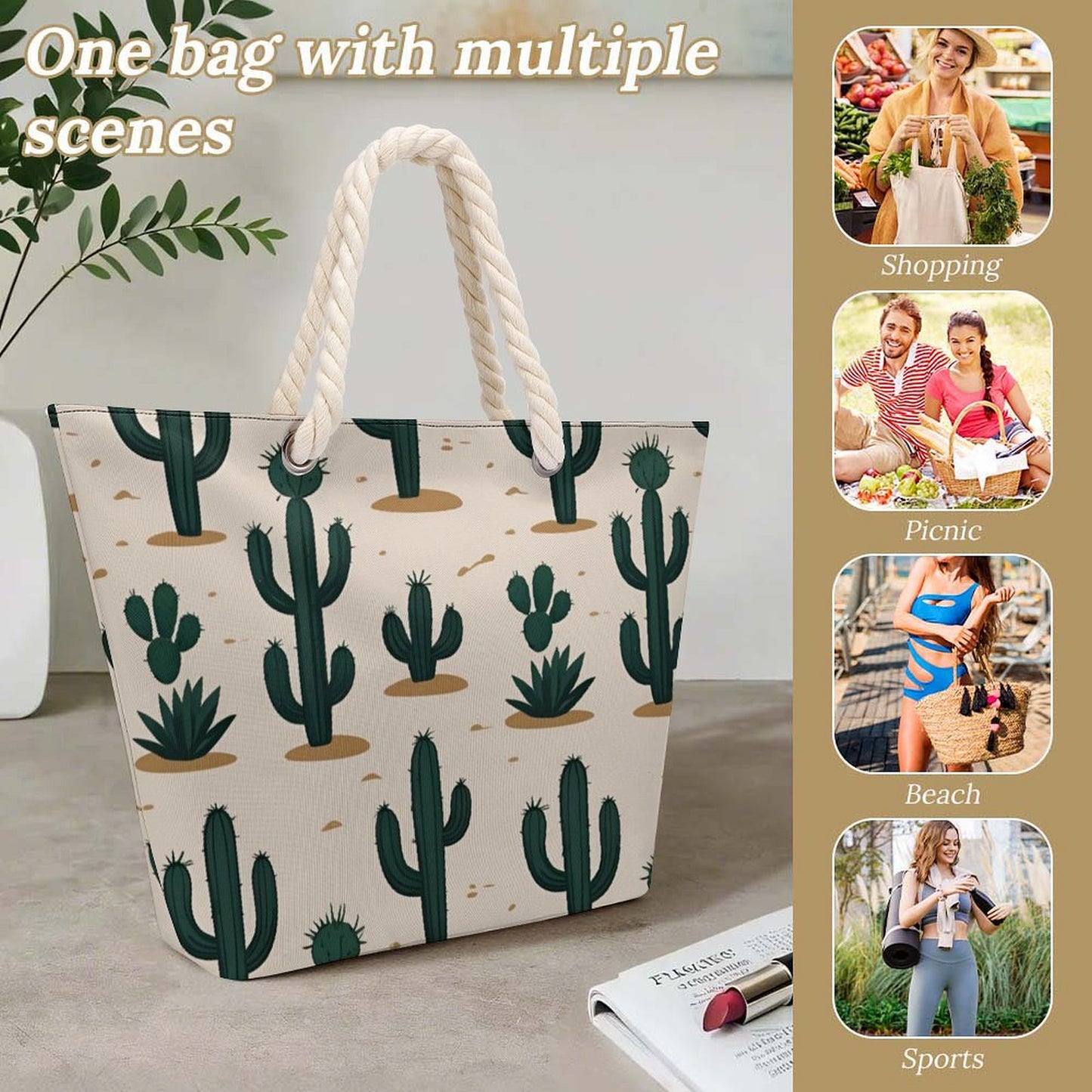 Design Hemp Rope Tote Bag