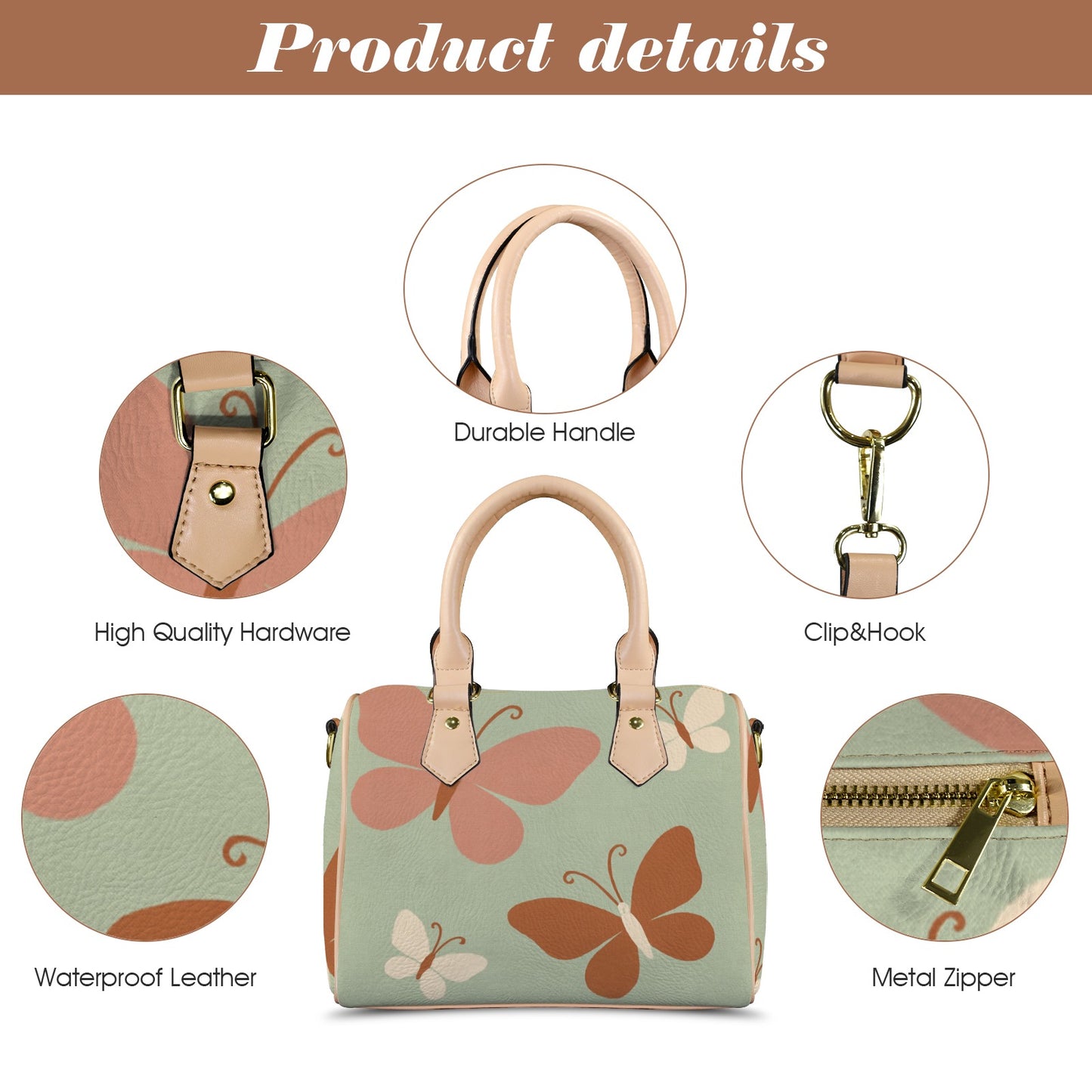 Custom Handbag-Khaki Handle