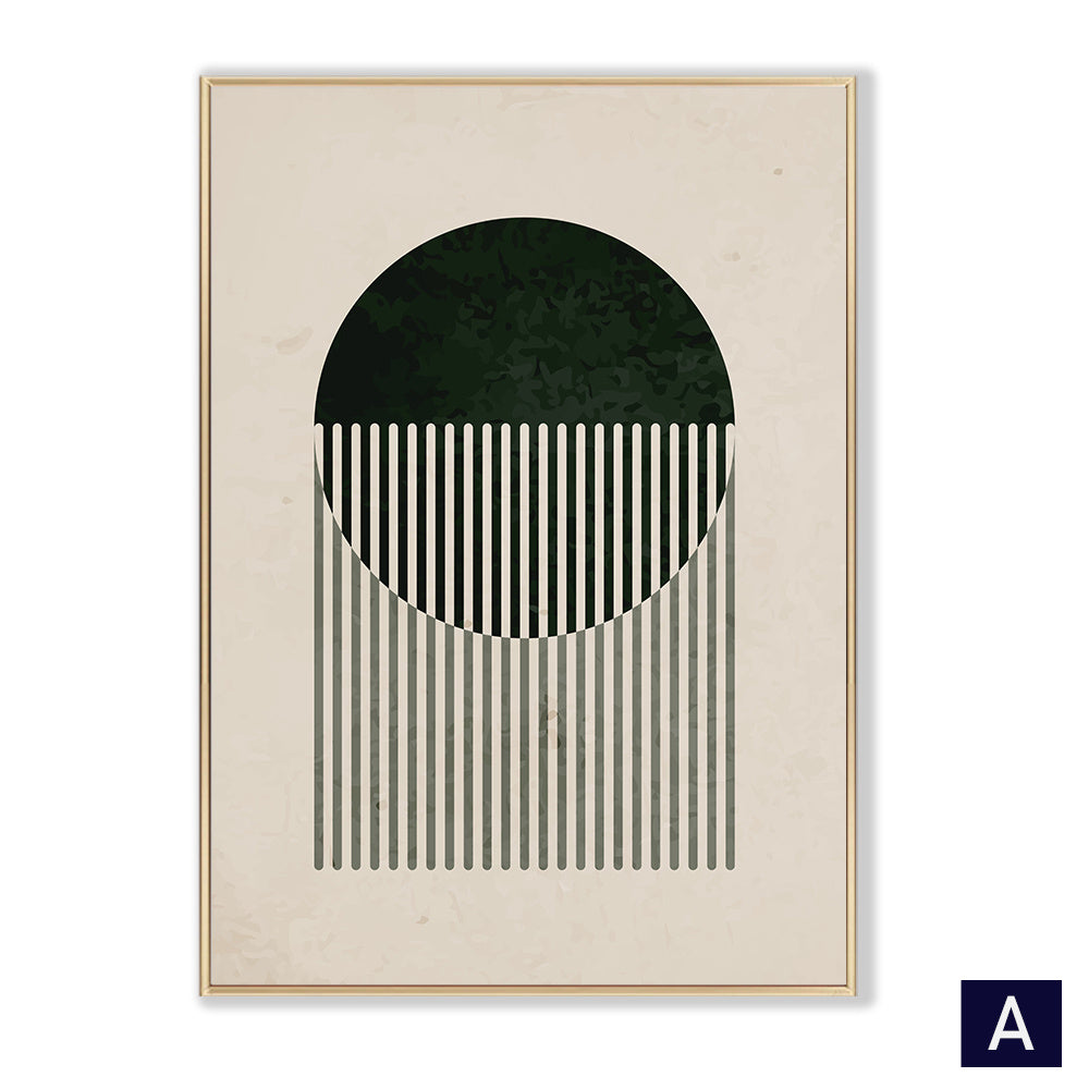 Poster vintage nero astratto, dipinto su tela