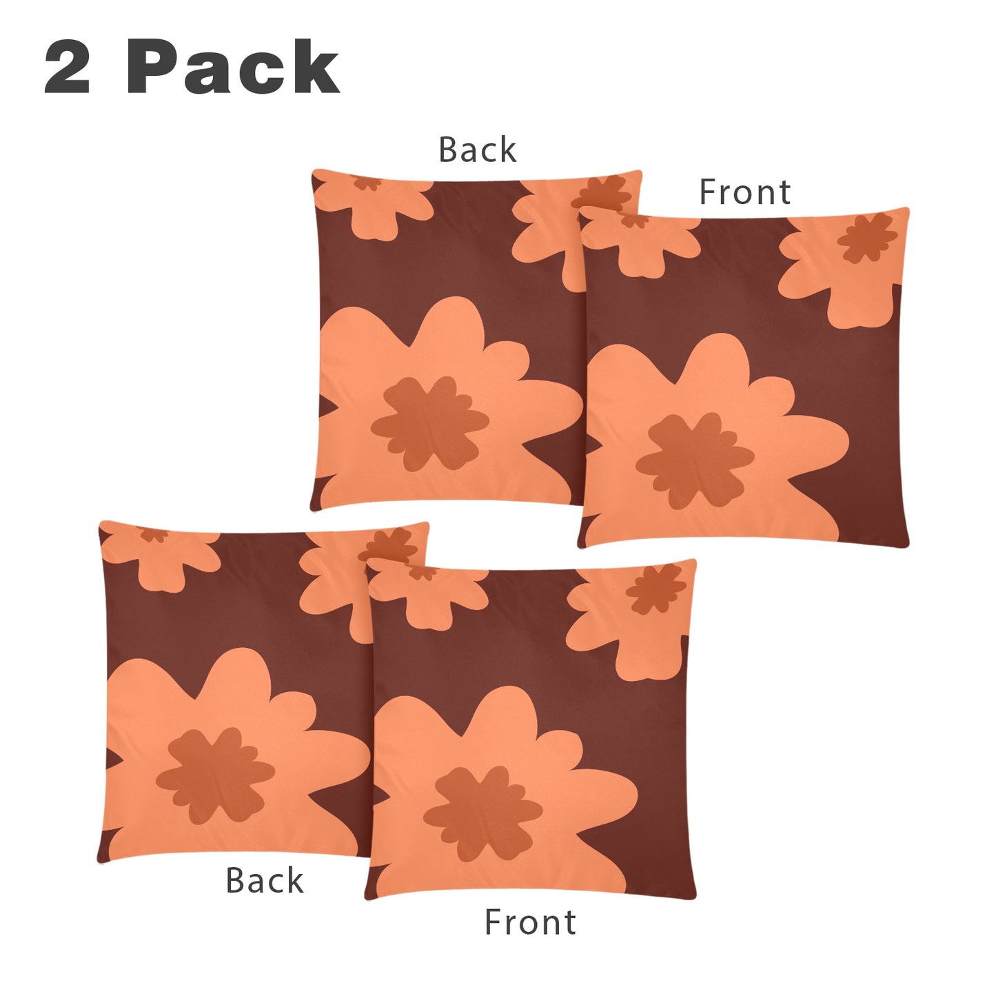 Throw Pillow Cover 18"x 18" (Twin Sides) (Set of 2)