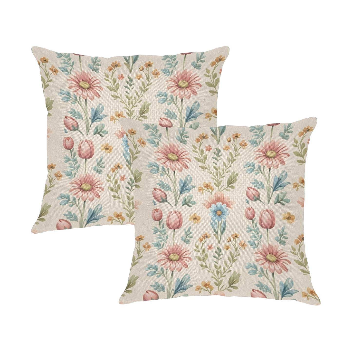 48 (4) Linen Zippered Pillowcase 18" x 18"(Two Sides & Pack of 2)