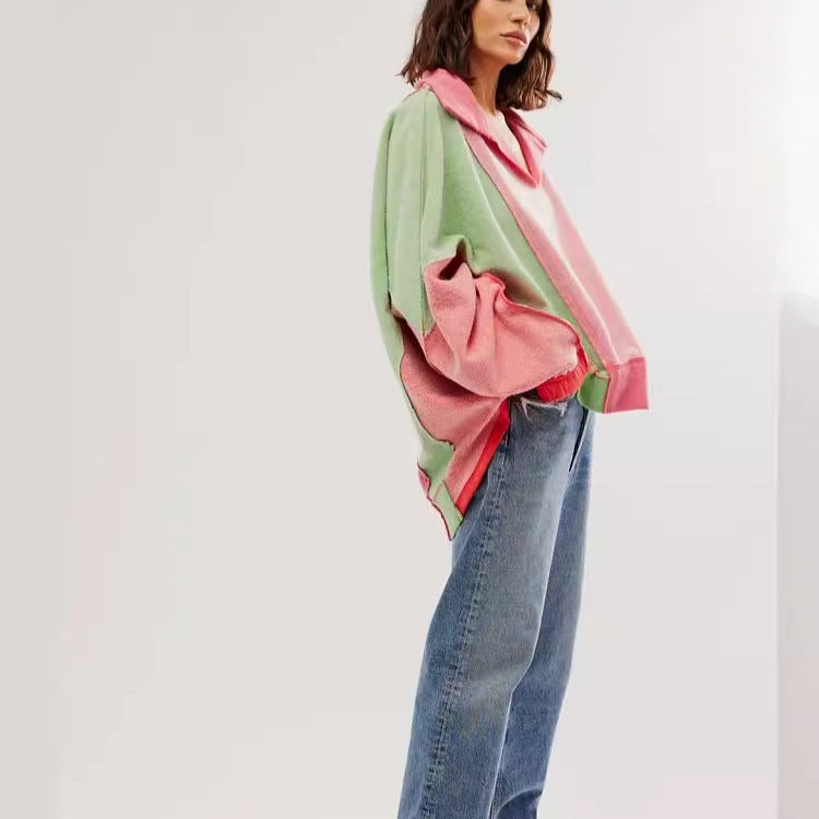 “Chromatic Soul” – Felpa Street Hipster a Blocchi di Colore