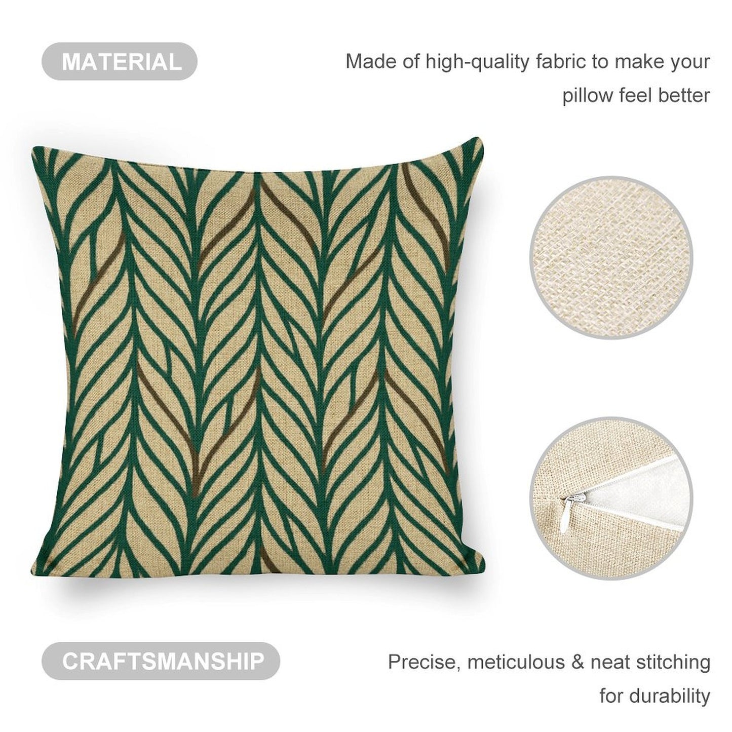 Design Custom Linen Pillow Case 18x18 Inch (One Side Printing) (Set of 4)