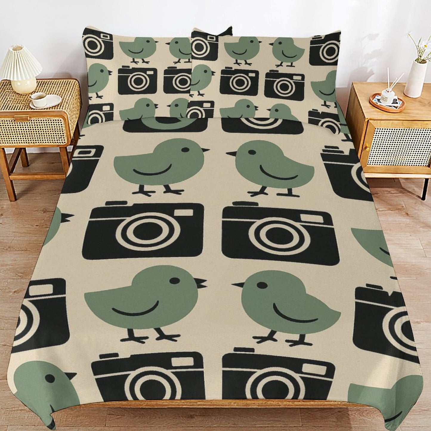 Design 3-Piece Bedding Set (1 Duvet Cover + 2 Pillow Shams) – 86"×70"