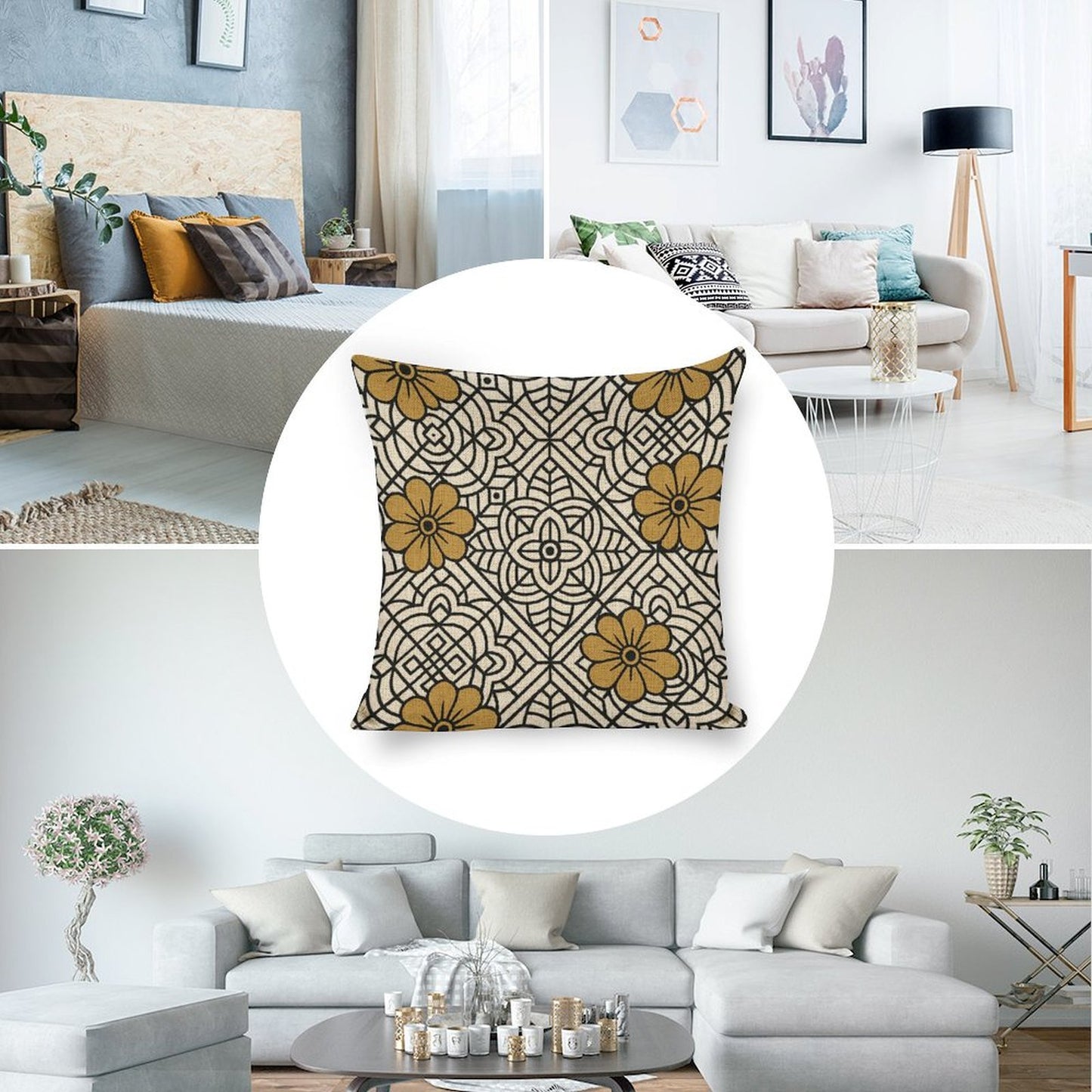 Design Custom Linen Pillow Case 18x18 Inch (Two-Side Printing) (Set of 2)