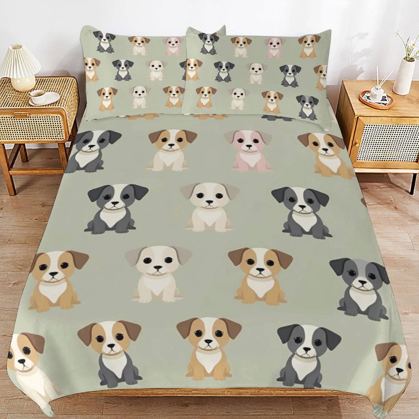 Design 3-Piece Bedding Set (1 Duvet Cover + 2 Pillow Shams) – 90"×90"