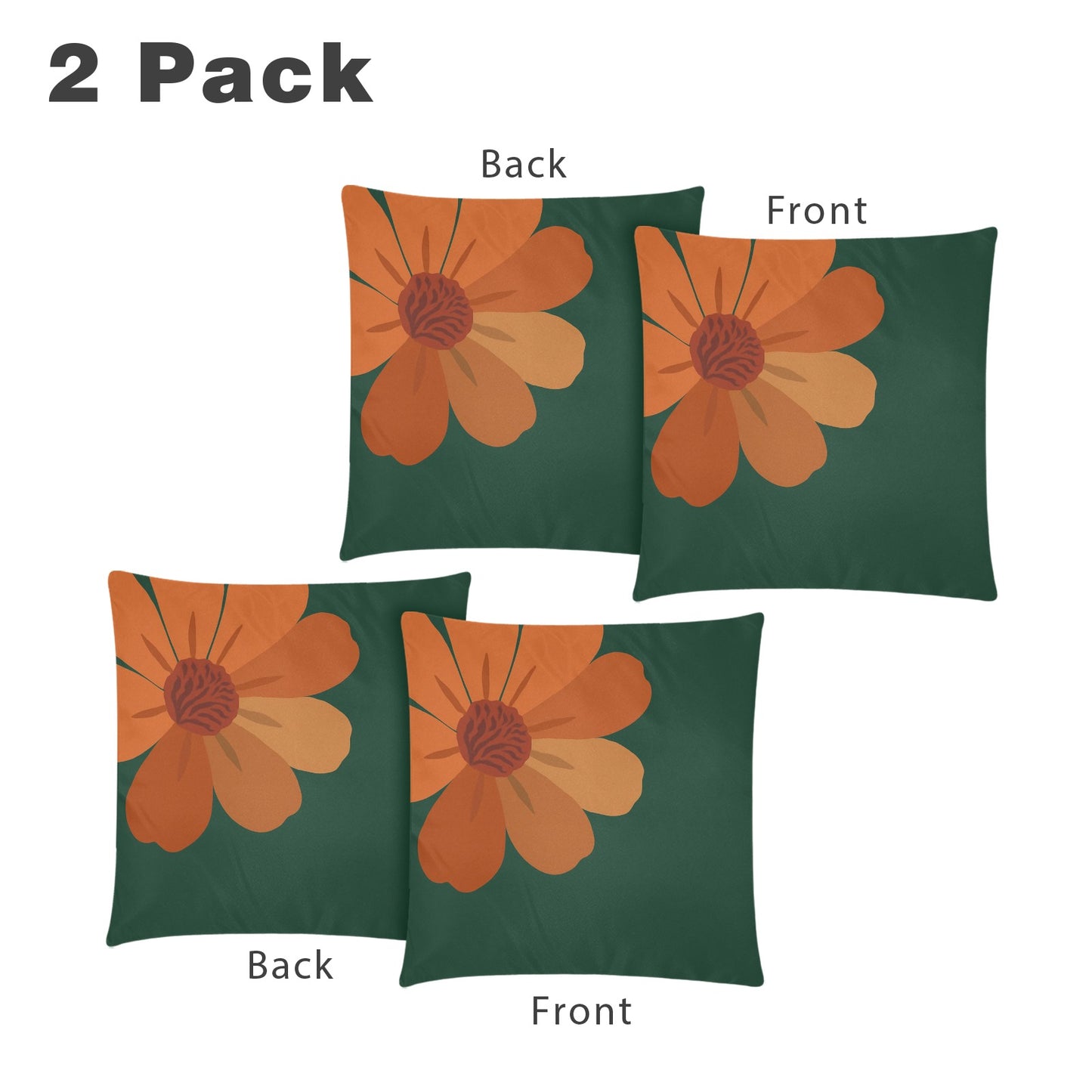 Throw Pillow Cover 18"x 18" (Twin Sides) (Set of 2)