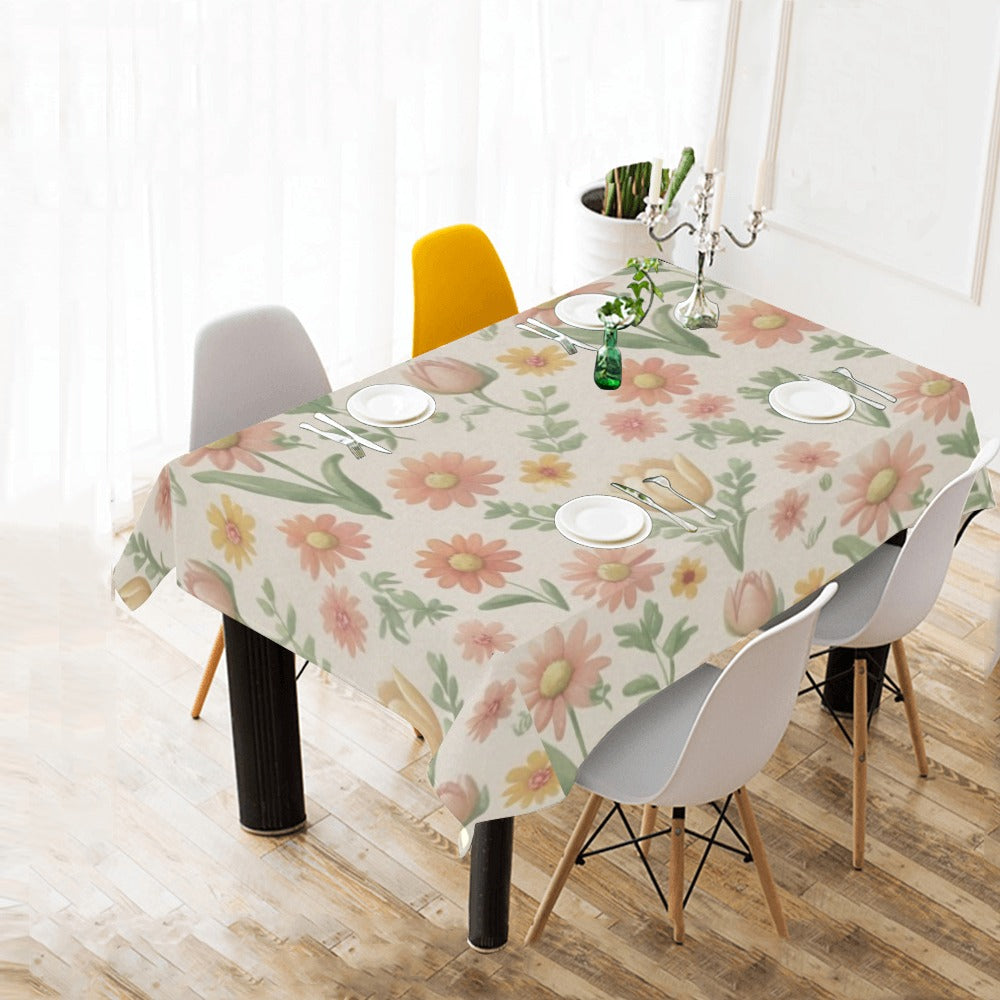 47 (4) Cotton Linen Tablecloth 90"x60"