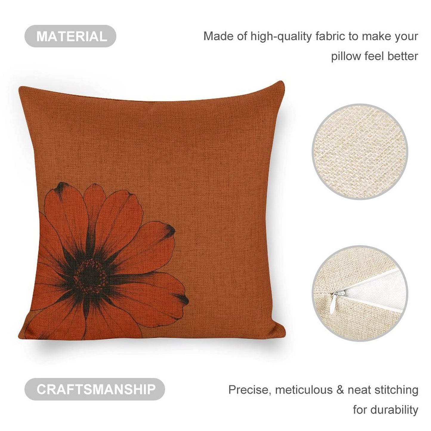 Design Custom Linen Pillow Case 18x18 Inch (Two-Side Printing) (Set of 4)
